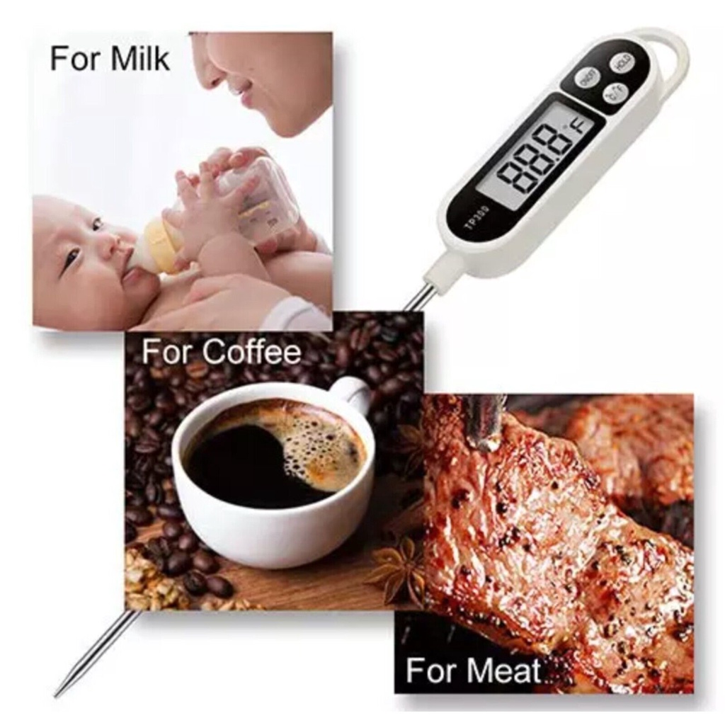 Instant Read Digital Meat Thermometer for Food, Bread Baking, Water and ...