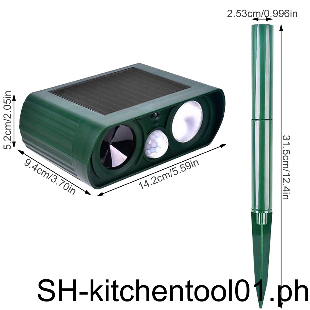 Solar Sonic Animals Repeller with Sensor Flashing Outdoor Garden LED