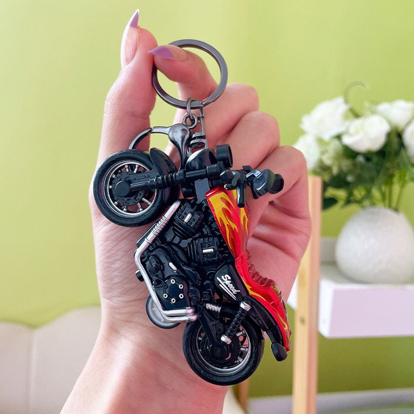 GEEBON 3D Motorcycle KeyChain Harley Model Mini Simulation Motorcycle ...