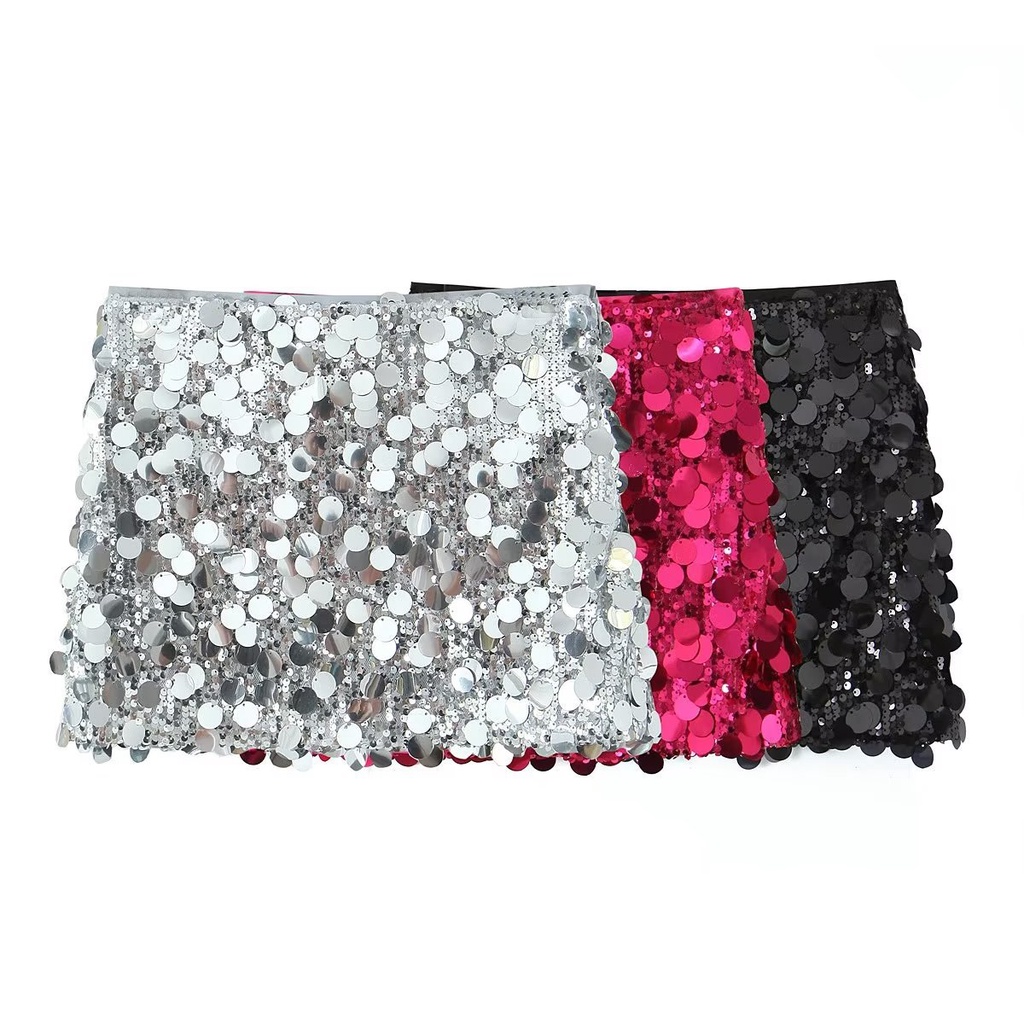 Sequin Wrapped Hip Skirt Mini Short Skirt 9142 | Shopee Philippines