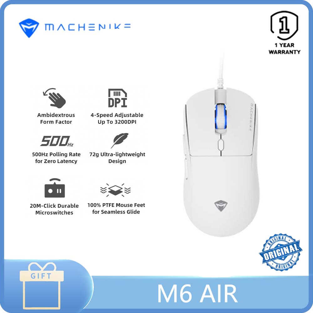 Machenike M6 Air mouse with video game cable, 500Hz light sensor, 6 ...