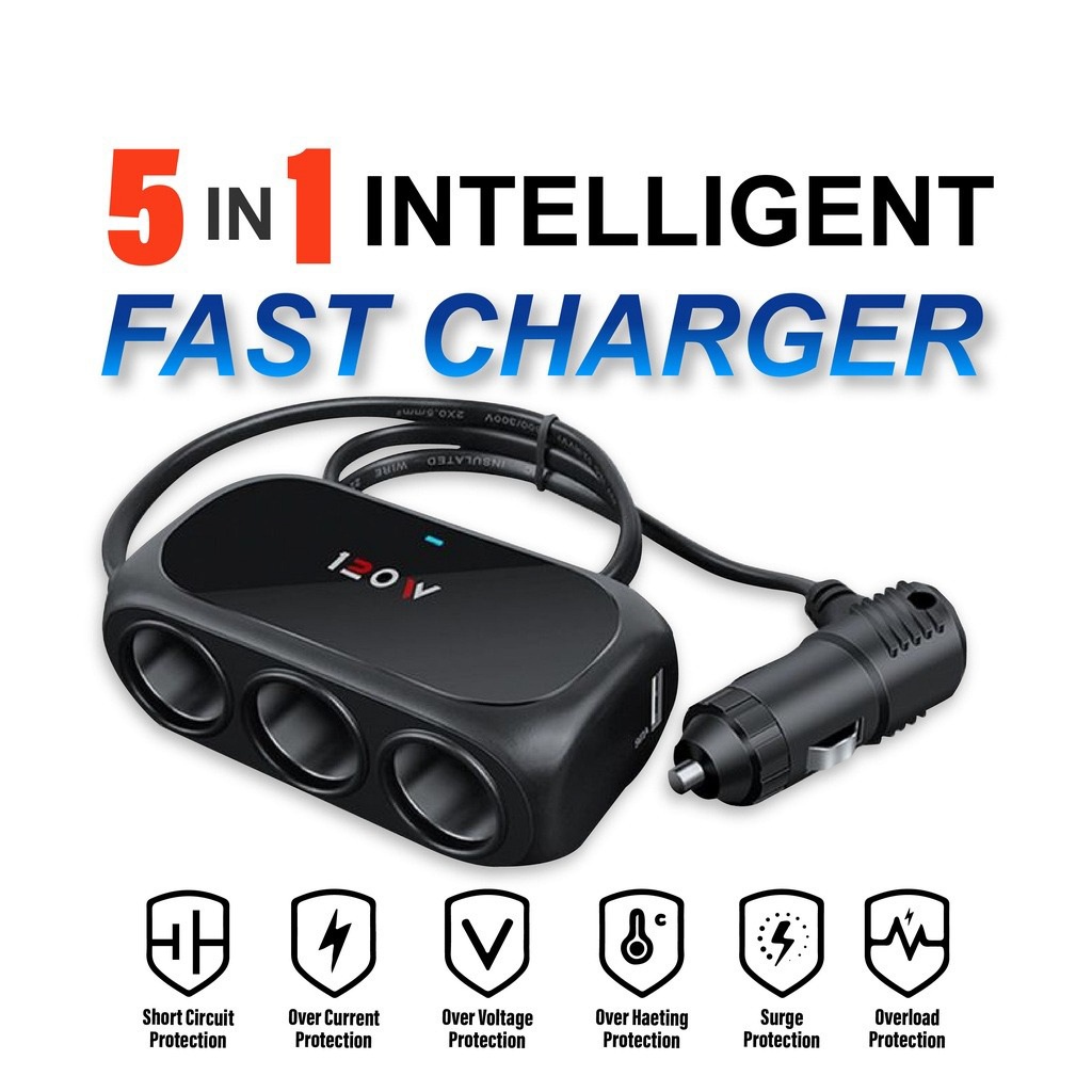 Car Charger Splitter 3 Ports Integrated 2 High-End Usb Wt-D23 Car ...