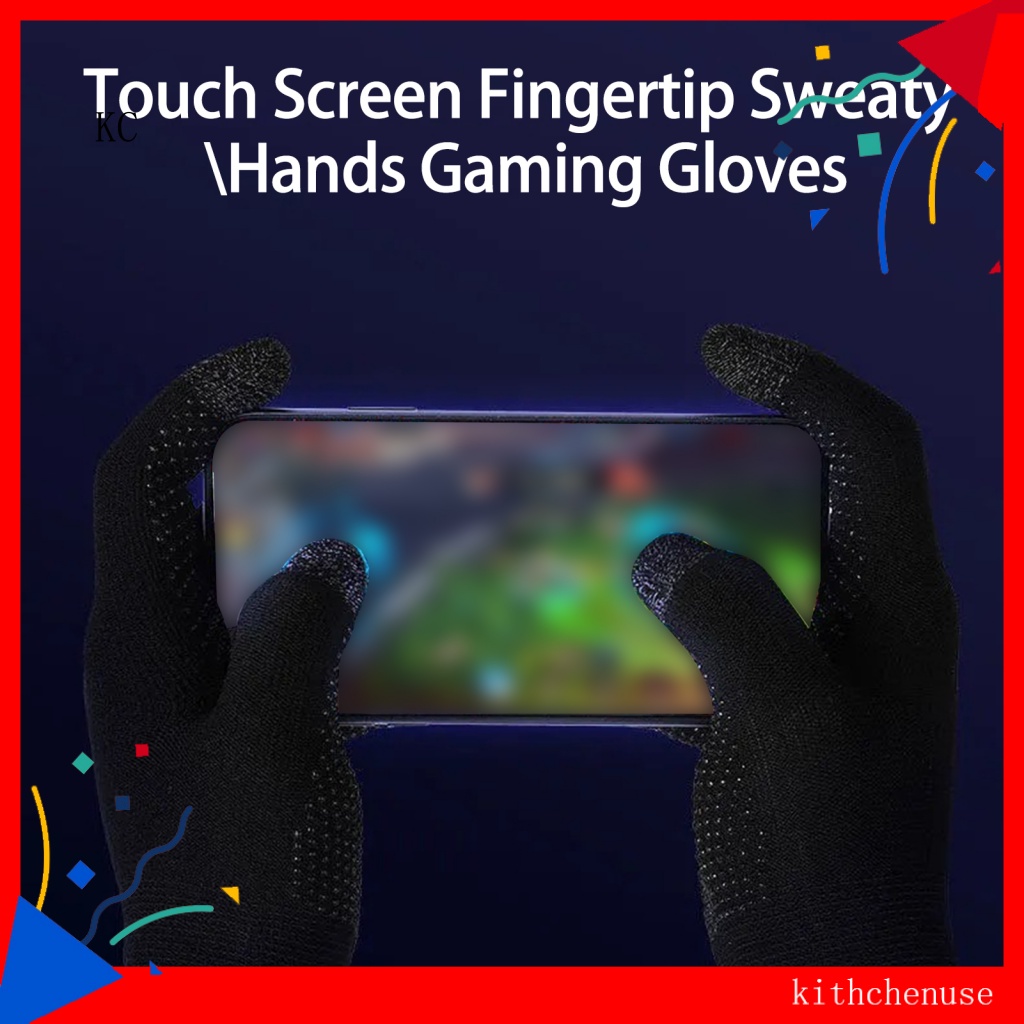 [KC] 1 Pair Gaming Grip Gloves Twofinger Touch Super Sweat Proof No
