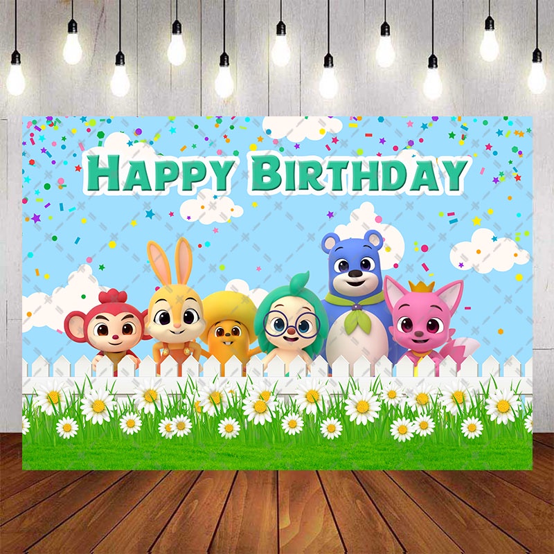 Hogi with Friends Birthday Backdrop For Photography Baby Shower Kids ...