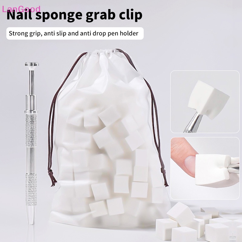 LanGood 20/50Pcs Beancurd Cube Gradient Nails Sponges Nail Gel Polish ...