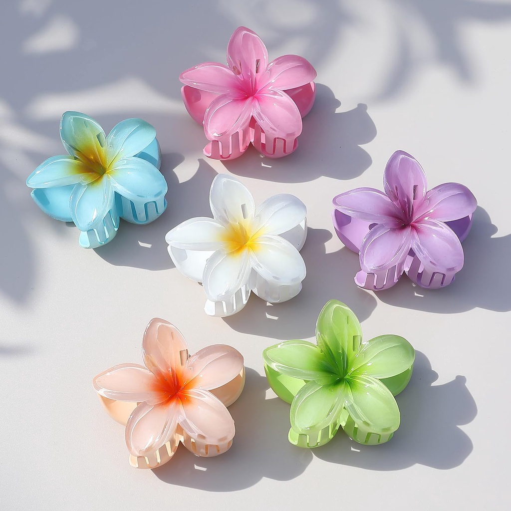 Fashion Flower Hair Clips Girls Acrylic Hairpin Summer Beach Women Hair ...