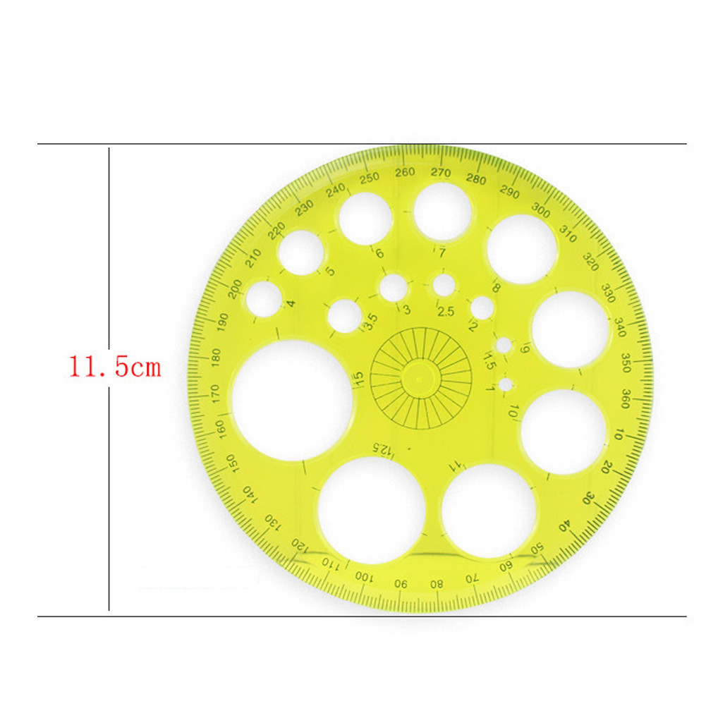 360 Degree Round Ruler Circle Office School Drafting Template ...