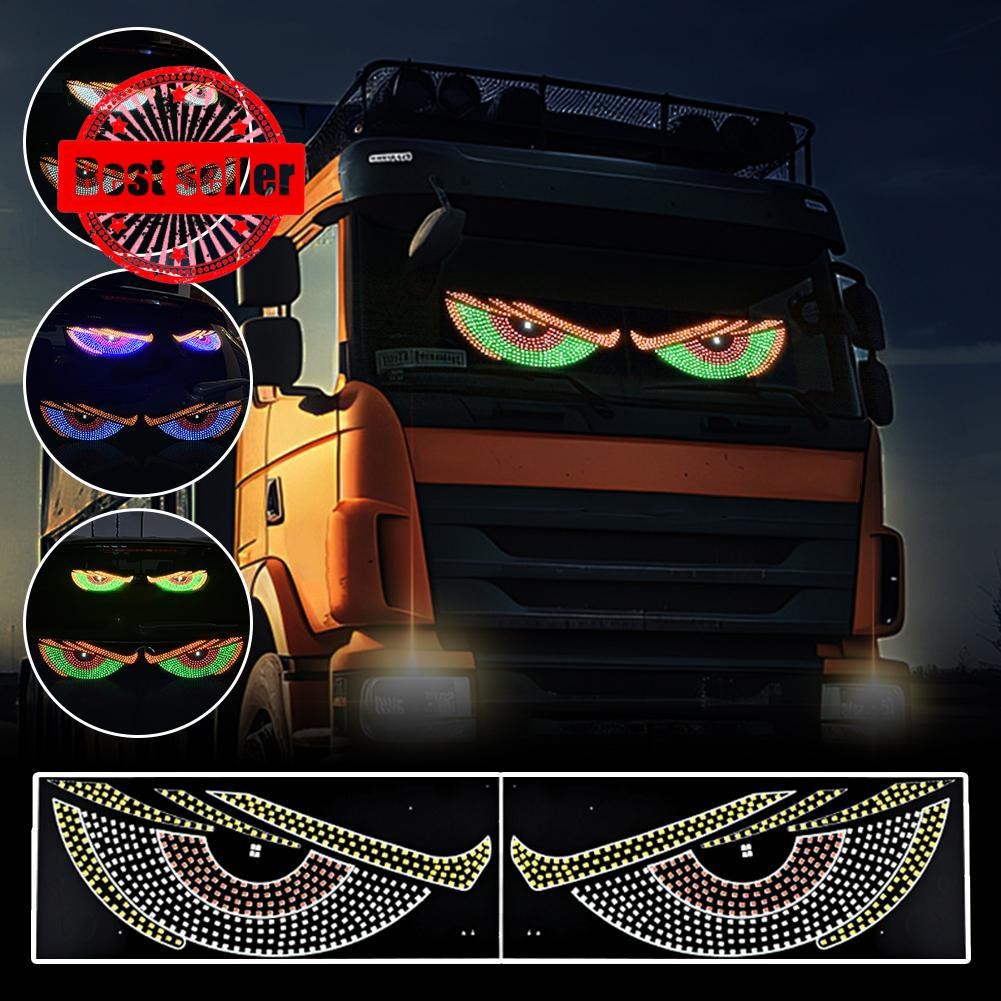 Usb Car Mounted Dynamic Devil's Eye Light Car Sticker Led Display ...