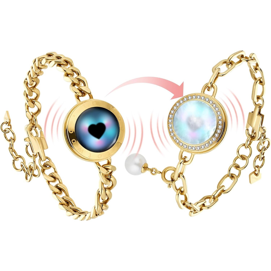 TOTWOO Touch Bracelets for Couples Vibration & Light Up for Love Couples  Long Distance Relationship Gifts for Girlfriend Bluetooth Pairing JewelryGold&Gold  | Shopee Philippines