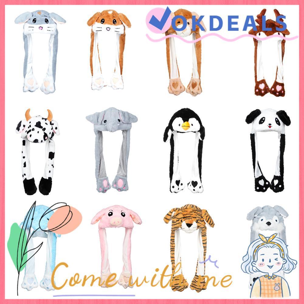 OKDEALS Women Girls Funny Cap Cute Rabbit Pinch Airbag Animals Ear Hat ...