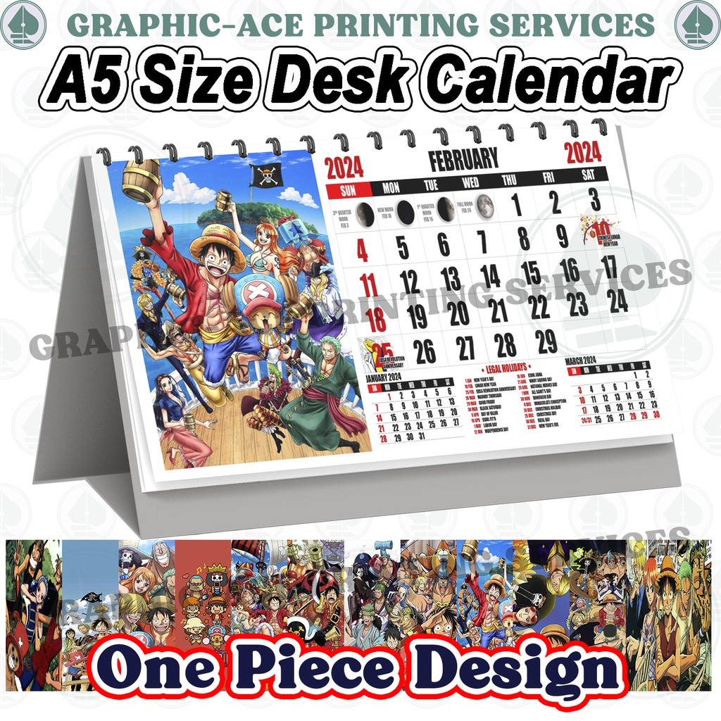 One Piece 2024 Desk Table Calendar 2024 Glossy Shopee Philippines   Sg 11134201 7rblw Llip8mix63ujaa