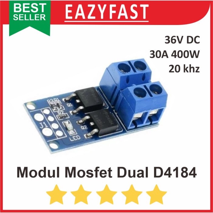 Dual Mosfet Module D4184 36V 30A Switch Trigger Driver PWM Relay Module ...