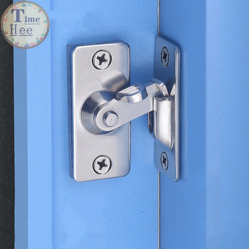 TIMEHEE 1Pc 90 Degree Solid Door Latch Bolt 304 Stainless Steel Lock