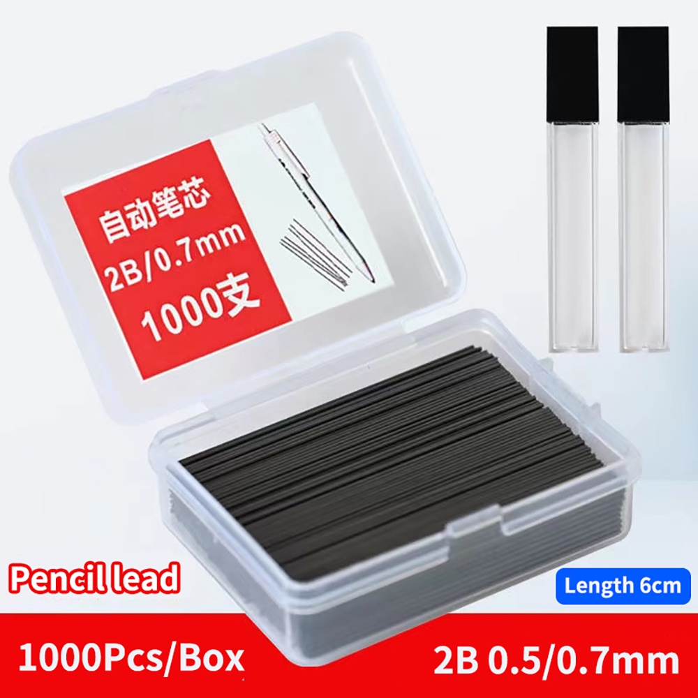 1000Pcs 0.5/0.7mm 2B Mechanical Pencil Replace Lead Pencil Refill Students Erasable Writing