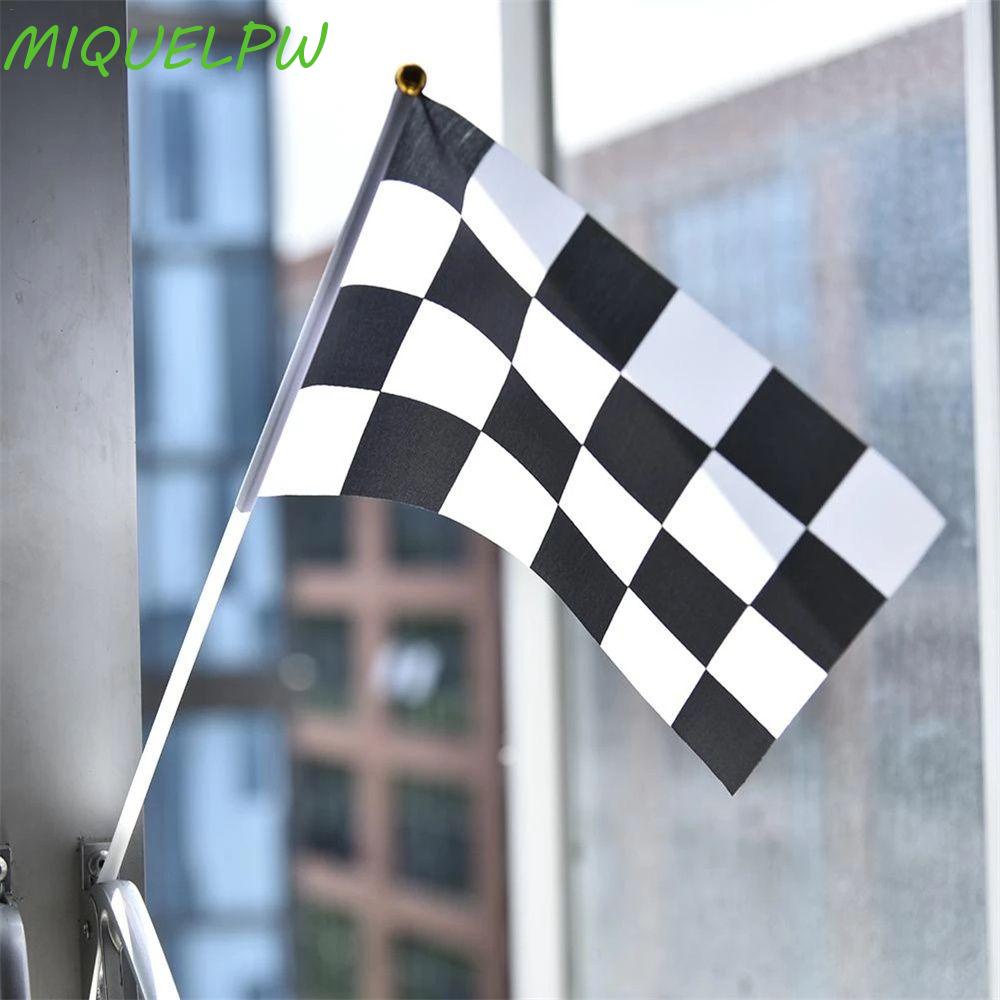 MIQUELPW Racing Polyester Flags Black And White Square Signal Cheer ...