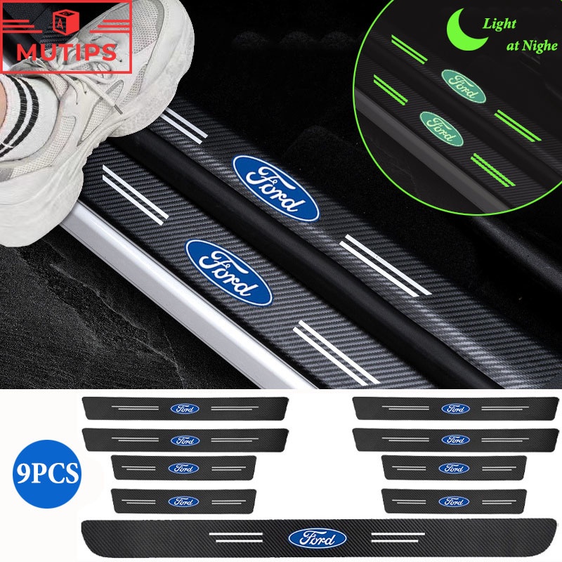 Plaques Plinthes Fibre De Carbone Pour Ford Fiesta - Protège-Seuils Autocollants | Déco & Protection Portière - 6
