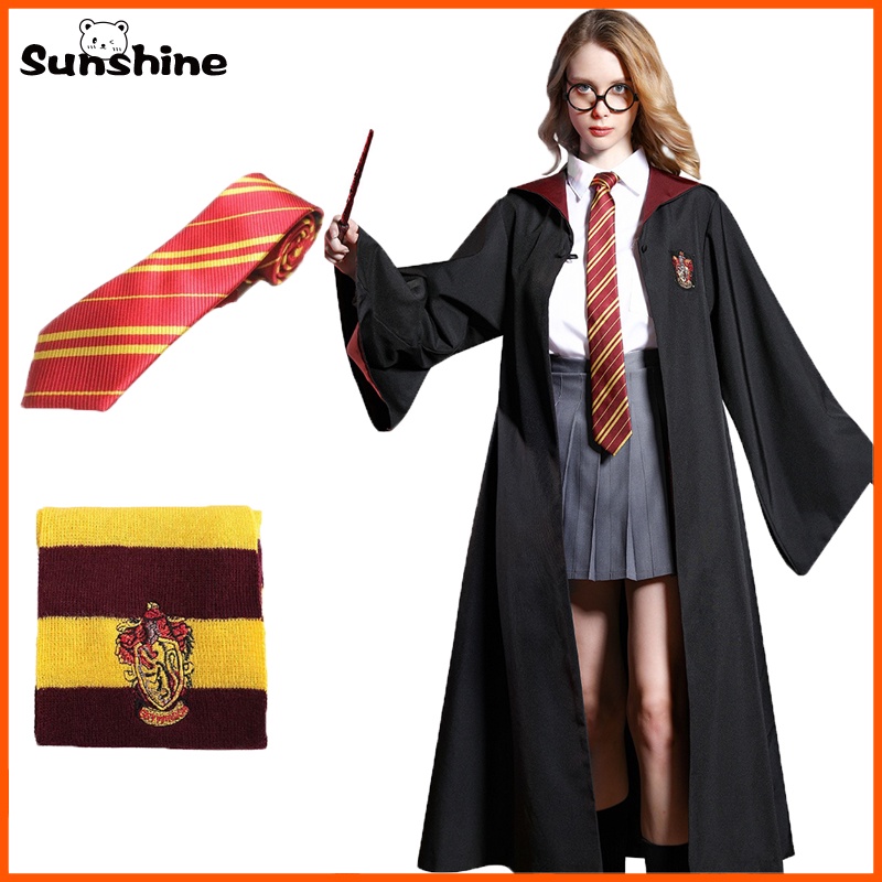 【robescarftie】hpot Cosplay Costume Harrys Poter Costume Robe Cloak Scarf Tie School Of 6249