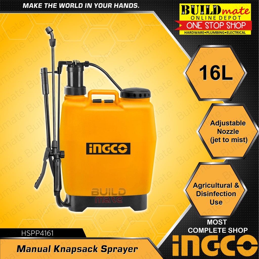 ♞BUILDMATE Ingco Knapsack Sprayer 16L | 20L Backpack Sprayer Manual ...