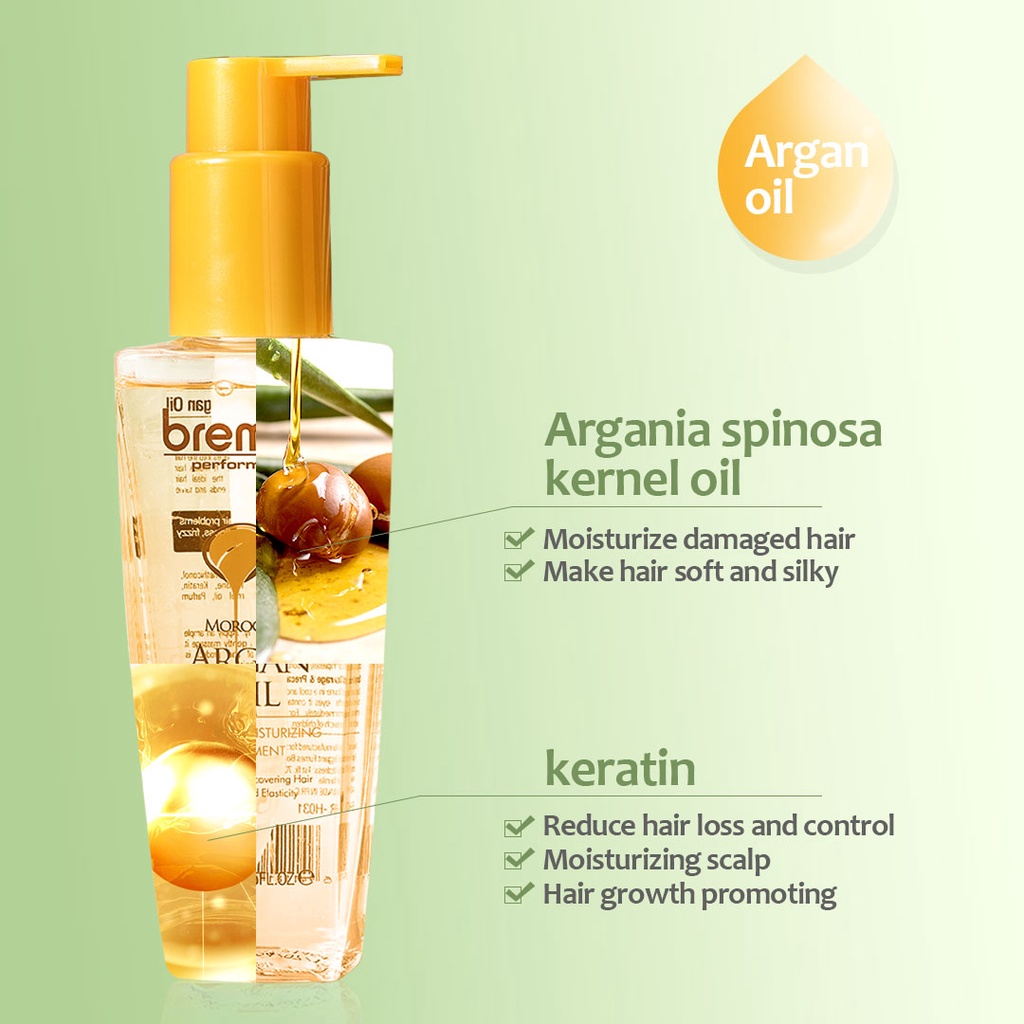 ♞Bremod Hair Serum Vitamin E Argan Oil Serum Good for Dry Frizzy