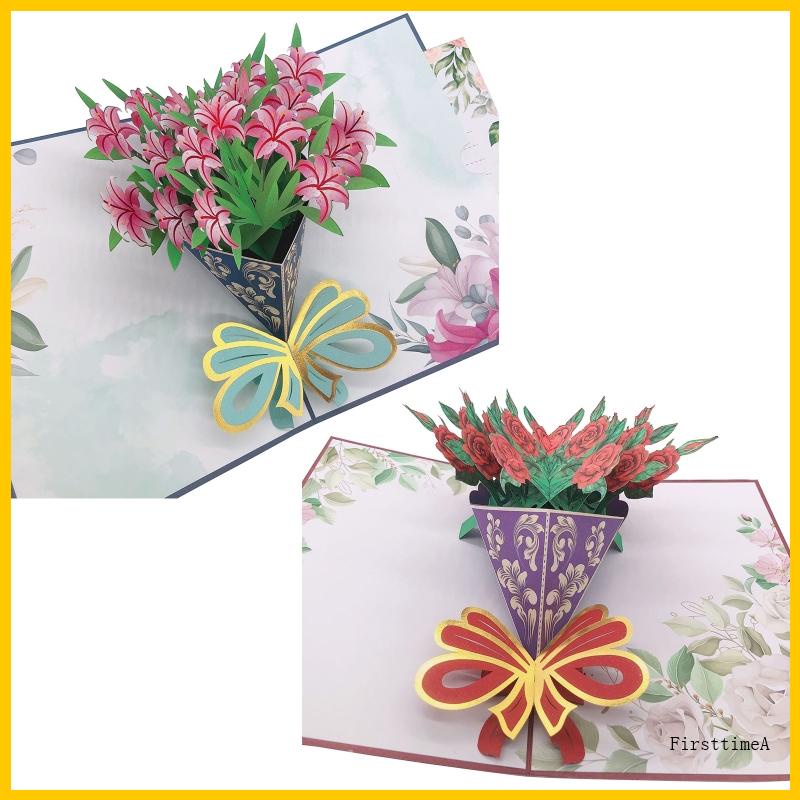 Fir 3D for Pop Up Mothers Day Cards Floral Flower Bouquet Greeting ...