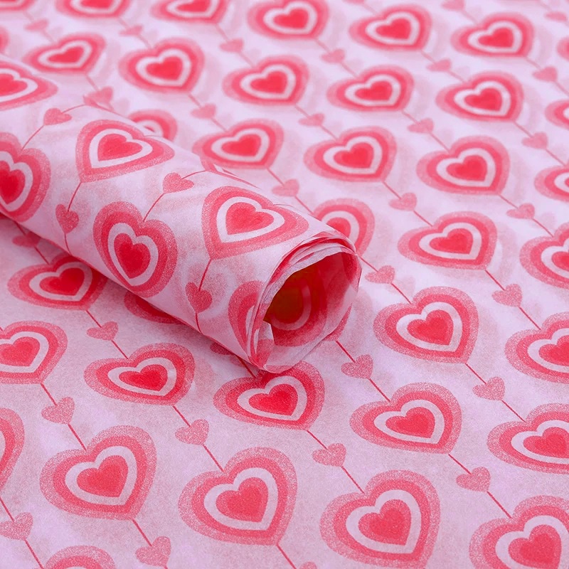 10Sheets 50*66cm Valentines Tissue Paper Flower Bouquet Wrapping For ...
