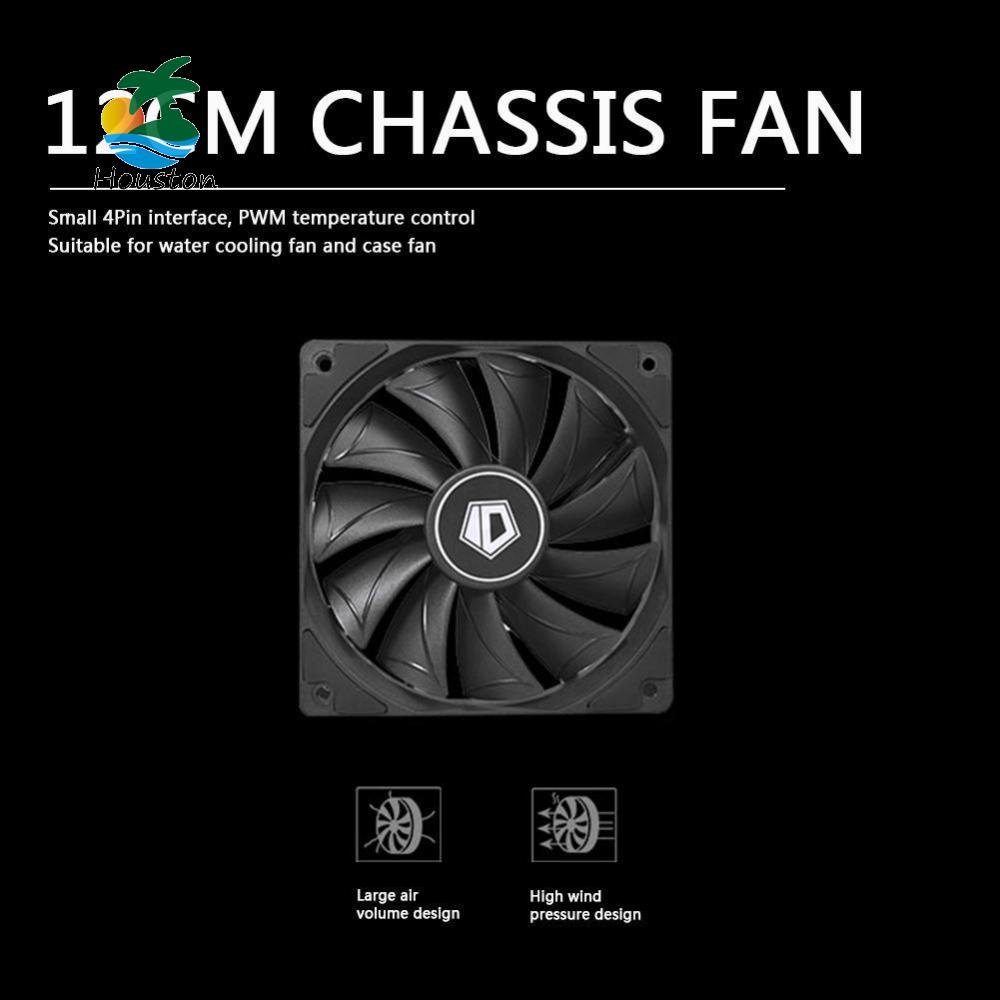 IDCOOLING 4 Pin 120mm Desktop Chassis Fan DC 12V Computer PC Case PWM