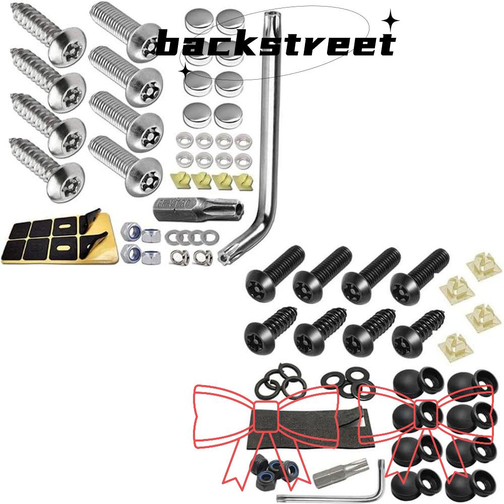 BACKSTREET License Plate Security Screws, Stainless Steel Anti Theft