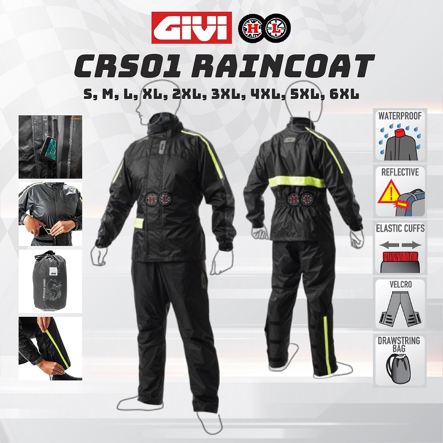 Givi raincoat cheap size chart