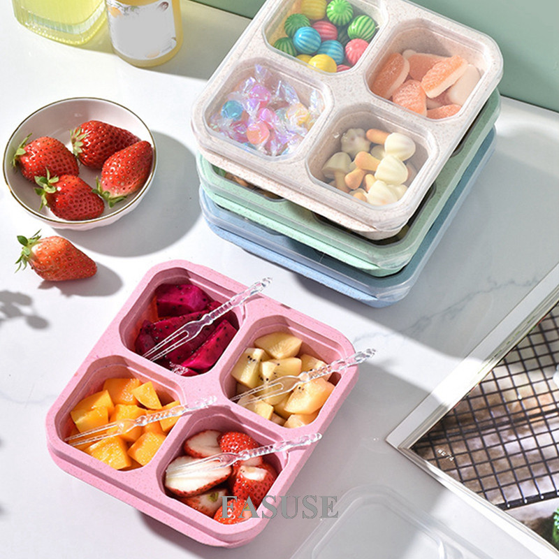 FAUSE Bento Box Adult Lunch Box - 4 Pack, 4 - Compartment Meal Prep ...