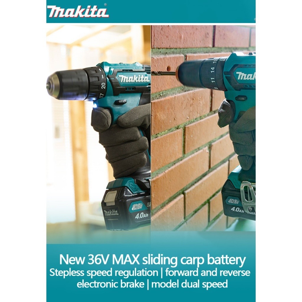 ♞Makita HP333D Cordless Drill Electric Hammer Impact 2 Battery With ...