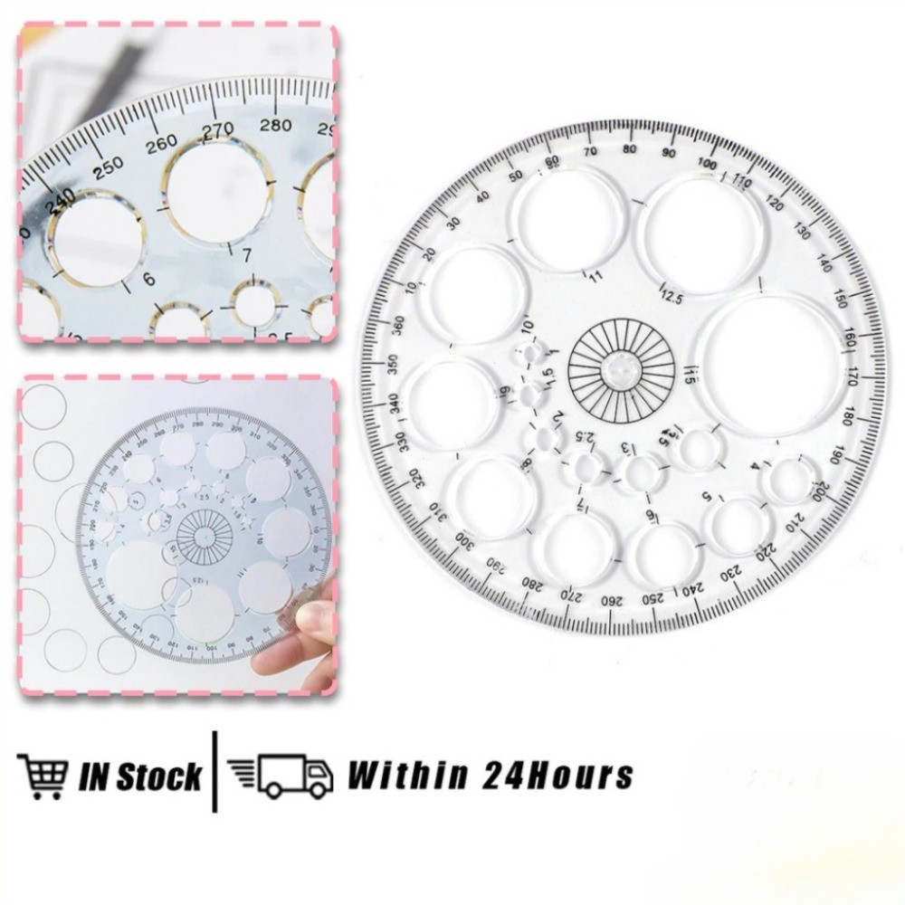360 Degree Protractor All Round Ruler Modern Master Template School ...