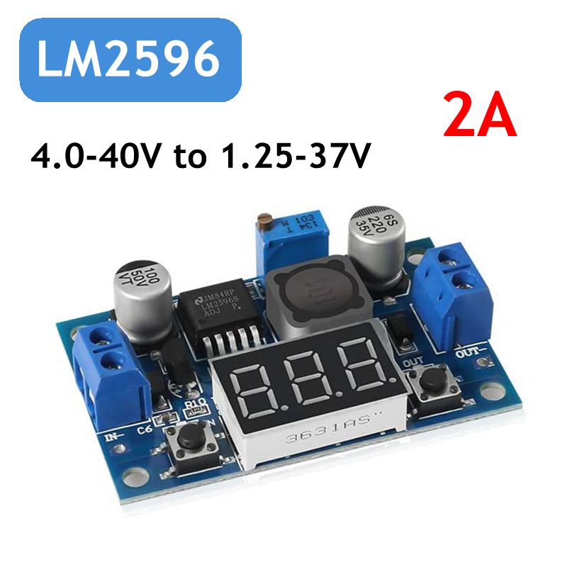 LM2596 Adjustable Voltage Regulator 4.0-40V to 1.25-37V DC 36V 24V 12V ...
