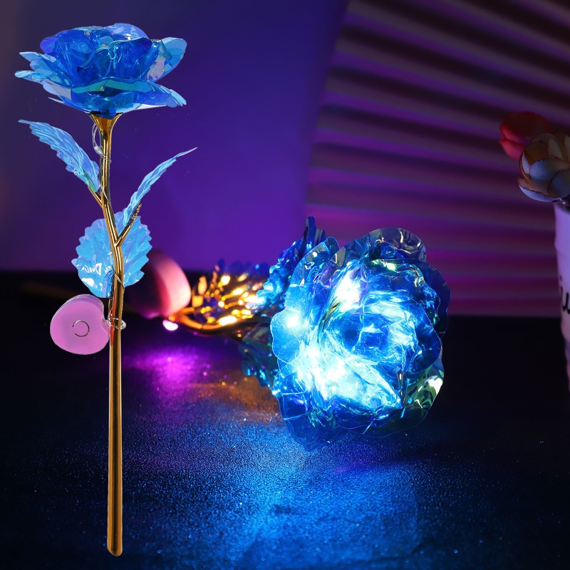 Rose Artificial Gilded Rose Artificial Rose Immortal Valentine Bouquet Gold Foil Anniversary LED