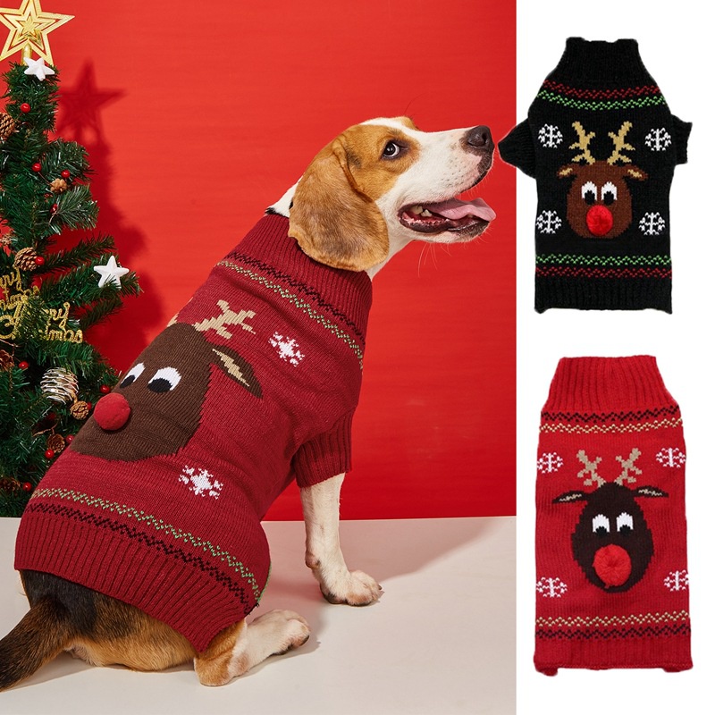 Christmas Pet Big Dog Sweater VIP Teddy Small Medium Large Dog Shopee