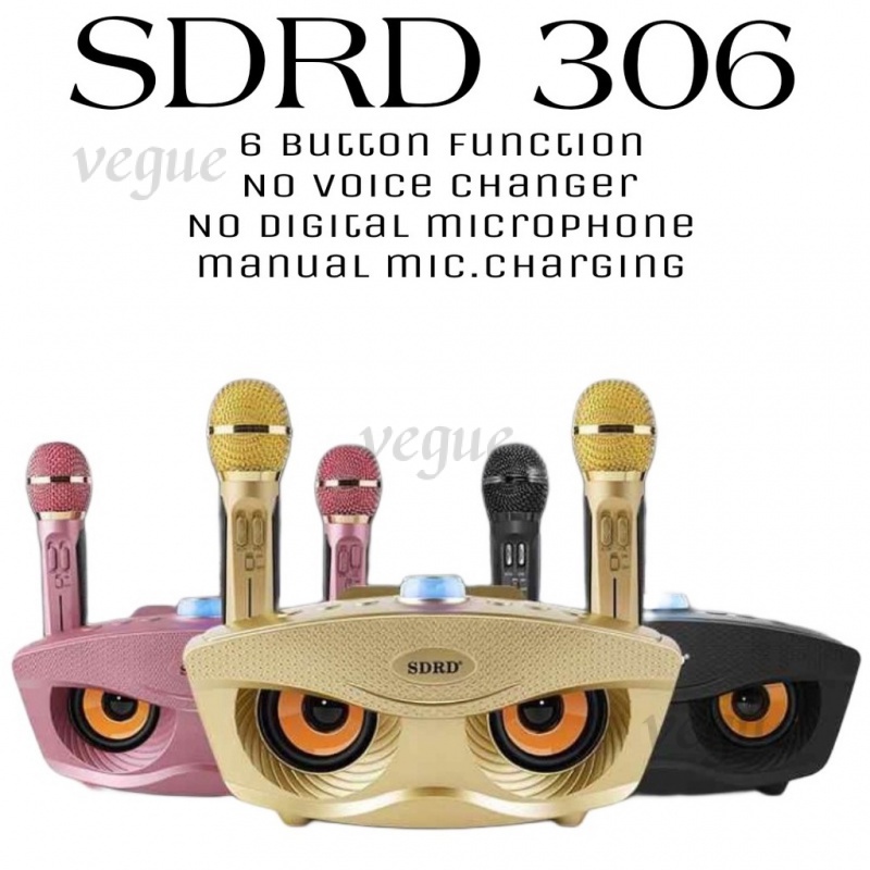 SDRD 306 /SDRD 306 plus/K08 Wireless Bluetooth Dual Microphone Karaoke ...