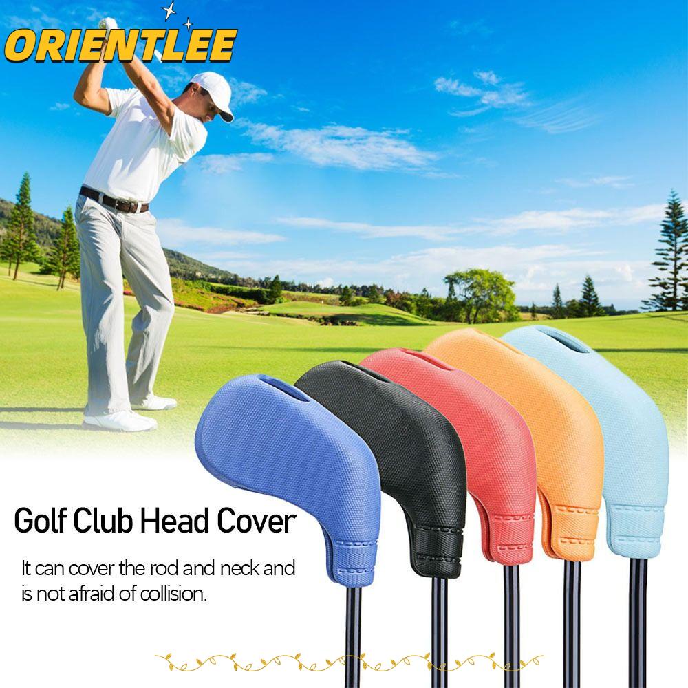 ORIENTLEE 9Psc/Set Golf Iron Head Cover Outdoors Long Neck Driver