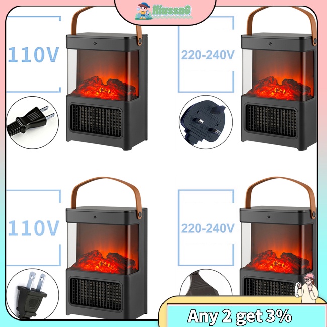 HUS Electric Fireplace Heaters 2000W Portable Space Heater Fireplace