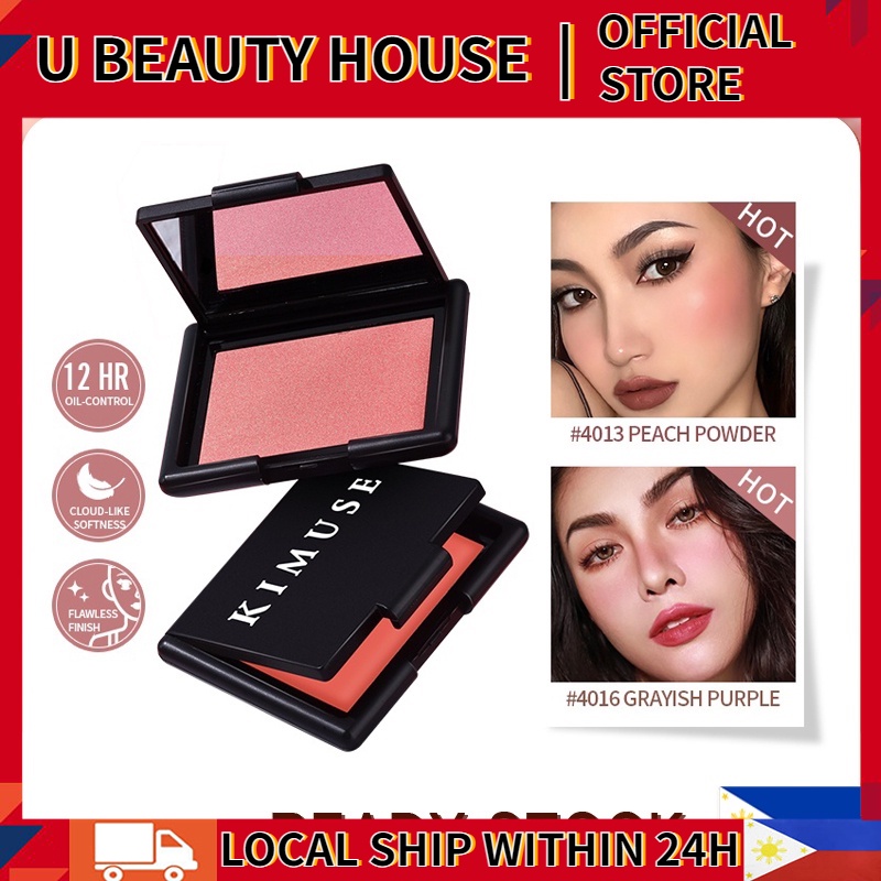 Original KIMUSE Waterproof Blush Powder Cheek Blush Palette Makeup on