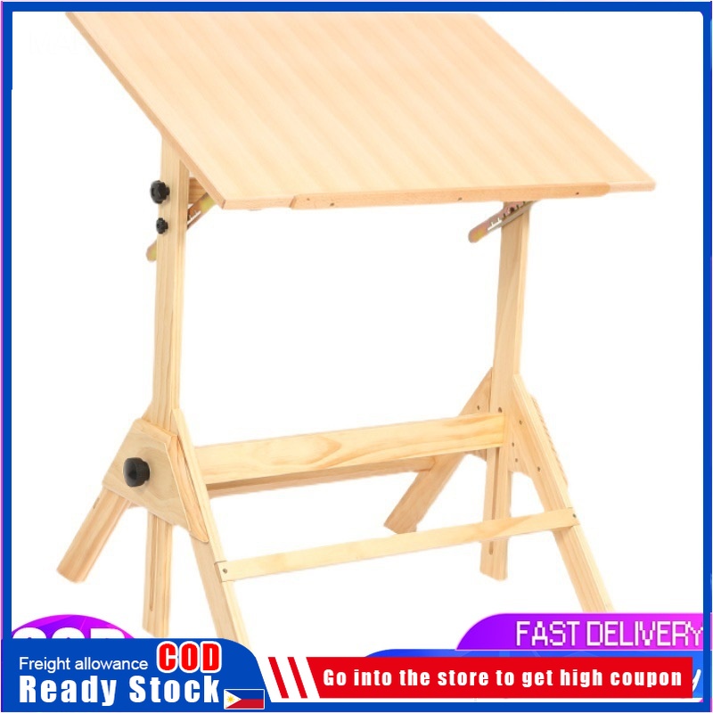 [Ready Stock & COD][With a ruler] Drafting solid wood table with extra ...