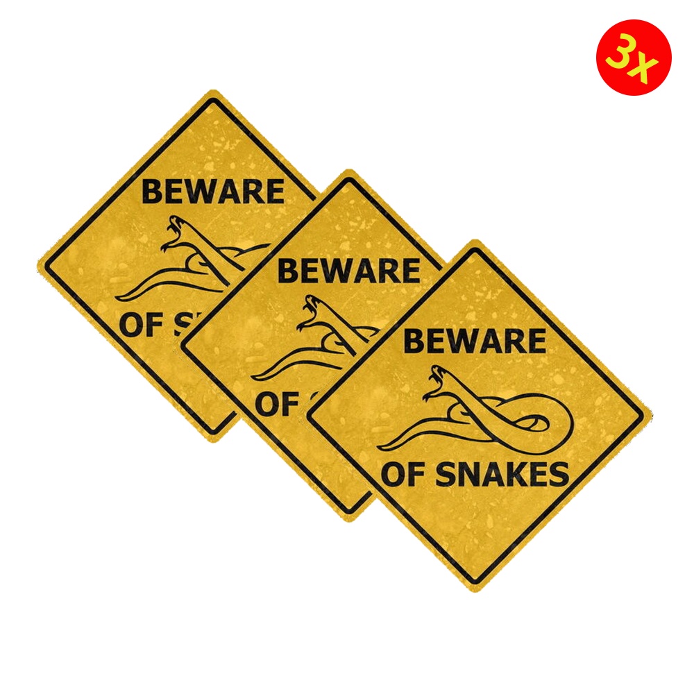 3X Sticker Decal Warning Car Beware Road Sign Warning Snakes Decal ...