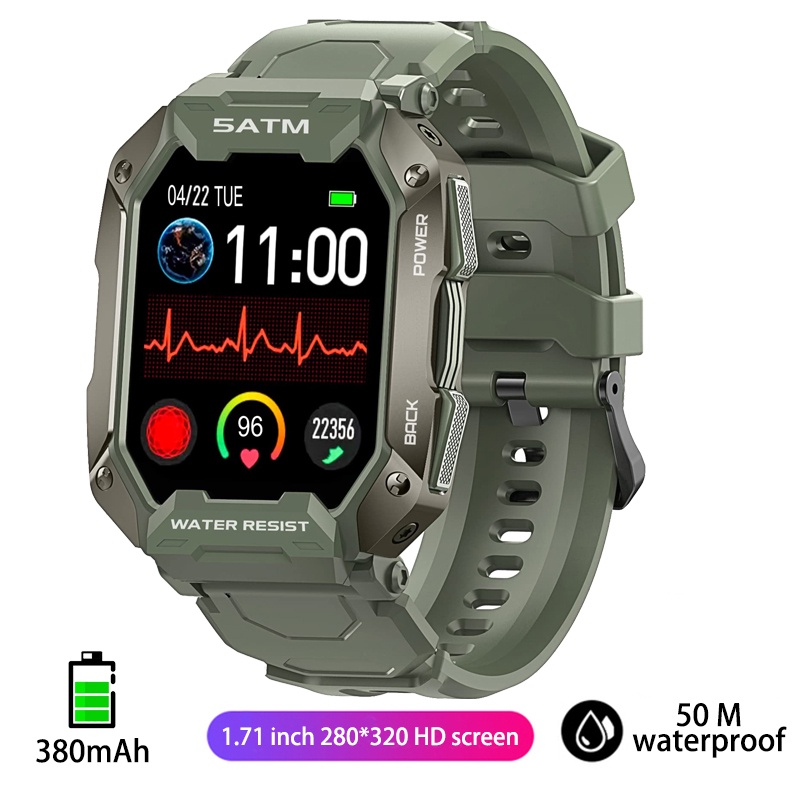 5ATM military smart watch 50m waterproof anti drop durable tactical watch Outdoor sports smart watch for men Shopee Philippines