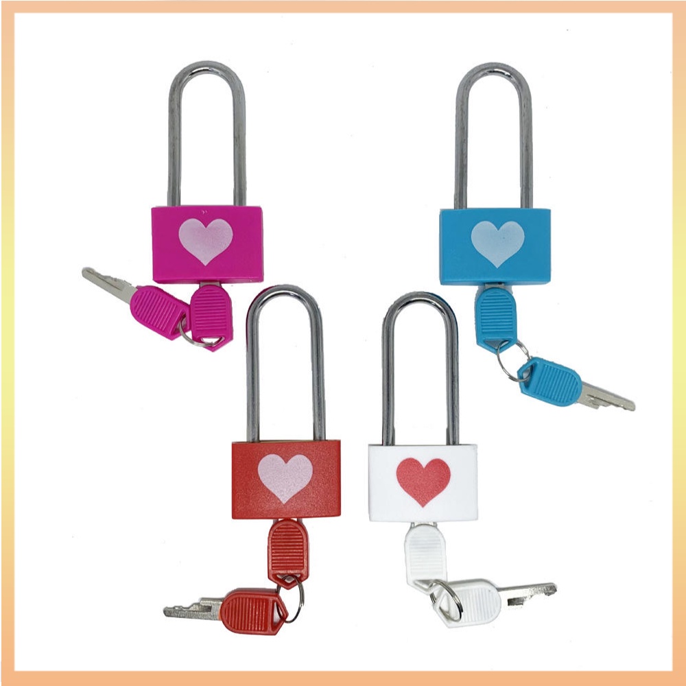 Small Mini Strong Steel Padlock Valentine's Day Love Couple Lock ABS ...