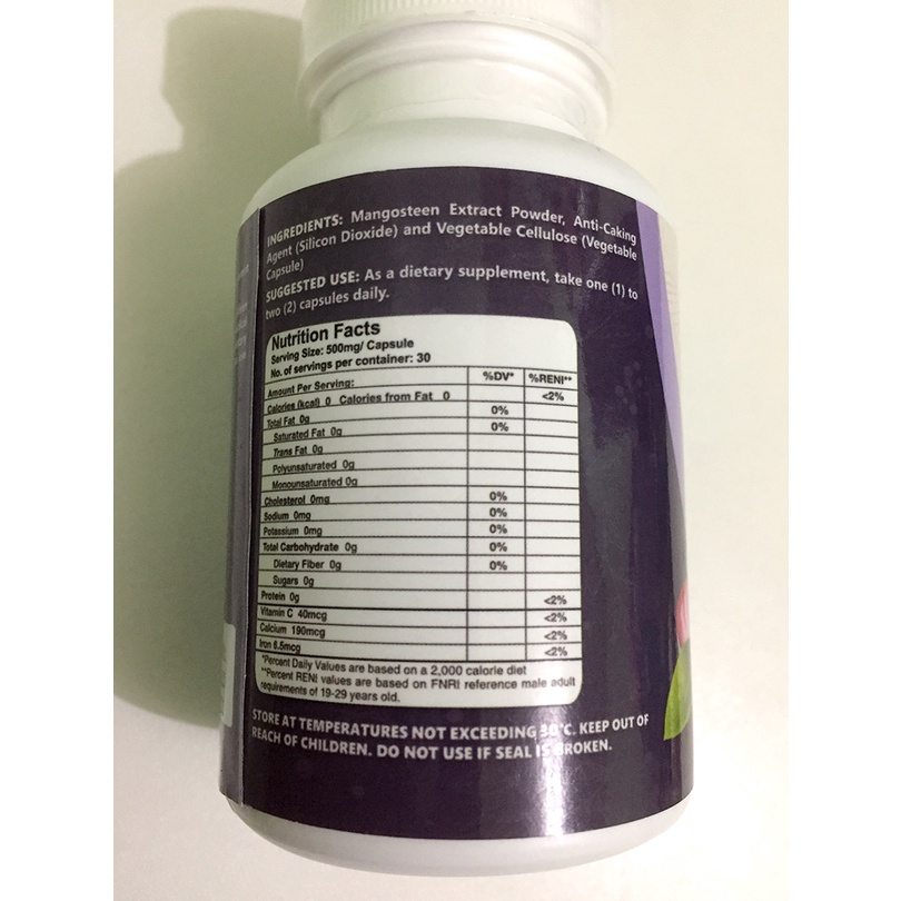 ♞PURE Mangosteen 500mg Antioxidant Heart Cancer Diabetes Stroke