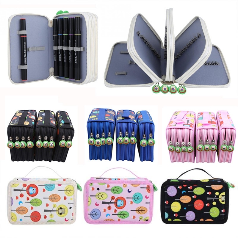 Fashion Colorful Student Fabric Pen Bag Pencil Pouch Box Sketch Drawing