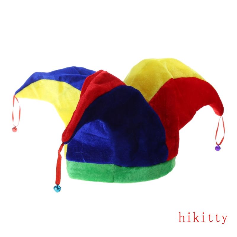 HIK 1piece Multicolor Clown Jester Circus Jokers Hat with Bell