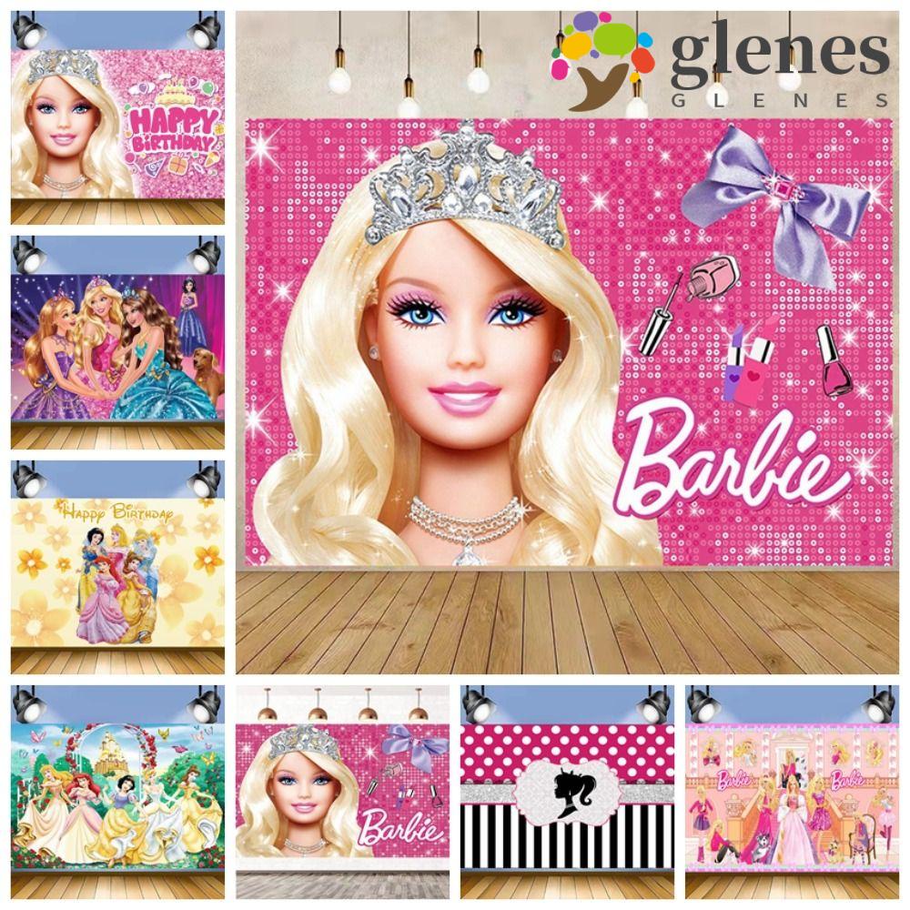 GLENES Barbie Princess Banner, Photography Banner Barbie Pattern Barbie ...