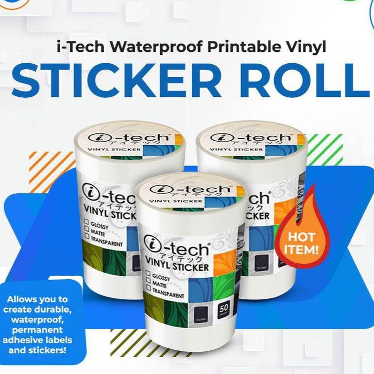 A4 & A3 Vinyl Sticker Roll Waterproof 50Meters Printable High Quality ...