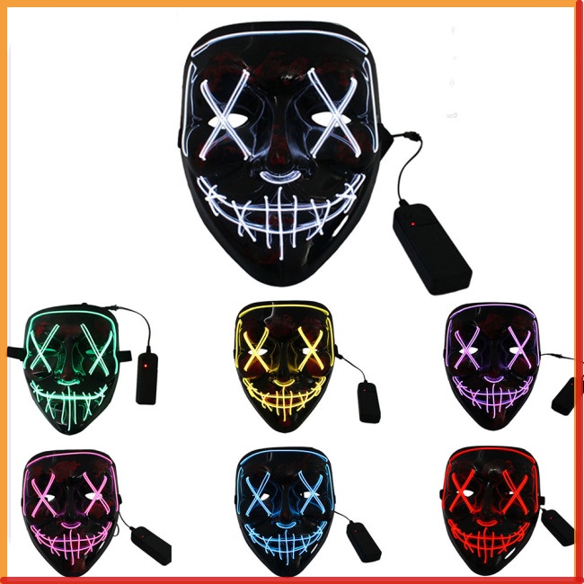 HOG Halloween Led Luminous Mask 3 Modes Glow In The Dark Cosplay