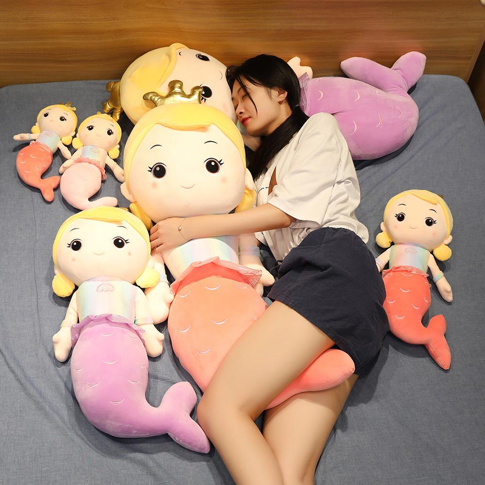 Cartoon 40CM Crown Mermaid Plush Toy Stuffed Mermaid Doll Kids Girl ...