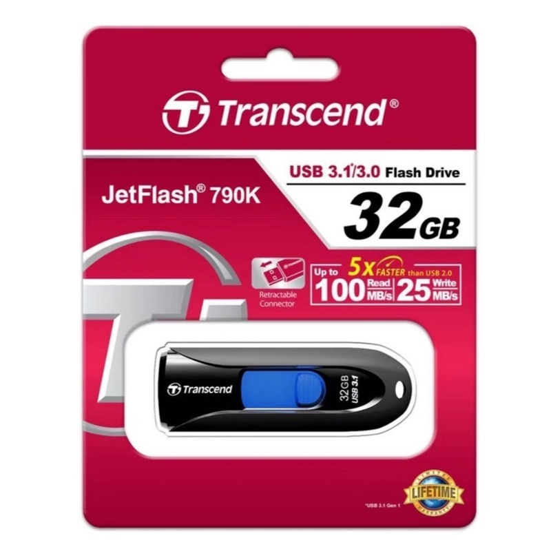 Transcend JetFlash 790K USB Flash Pen Drive Real Capacity 16GB 32GB ...